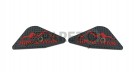 Fit For Royal Enfield New Himalayan 450 Rubber Tank Knee Pad Black and Red - SPAREZO